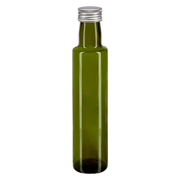 250ml Schraubflasche rund olivgrün mit silber Verschluss 250ml Schraubflasche rund olivgrün mit silber Verschluss