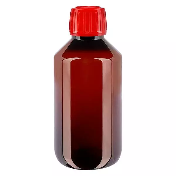 PET Flasche 200ml mit rotem Verschluss Originalitätsverschluss PET Flasche 200ml mit rotem Verschluss Originalitätsverschluss
