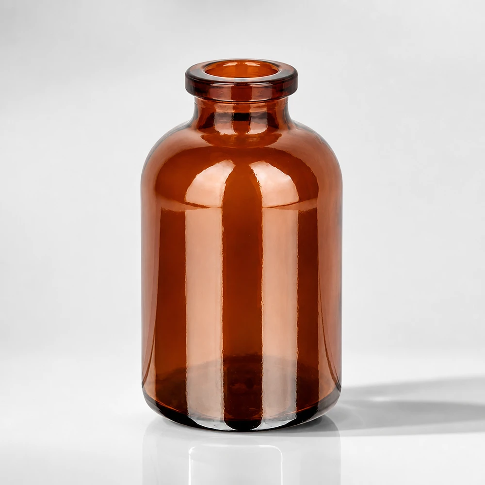 Medizinische Kleinflasche 30ml in Braunglas mit engem Hals für Gummistopfen geeignet