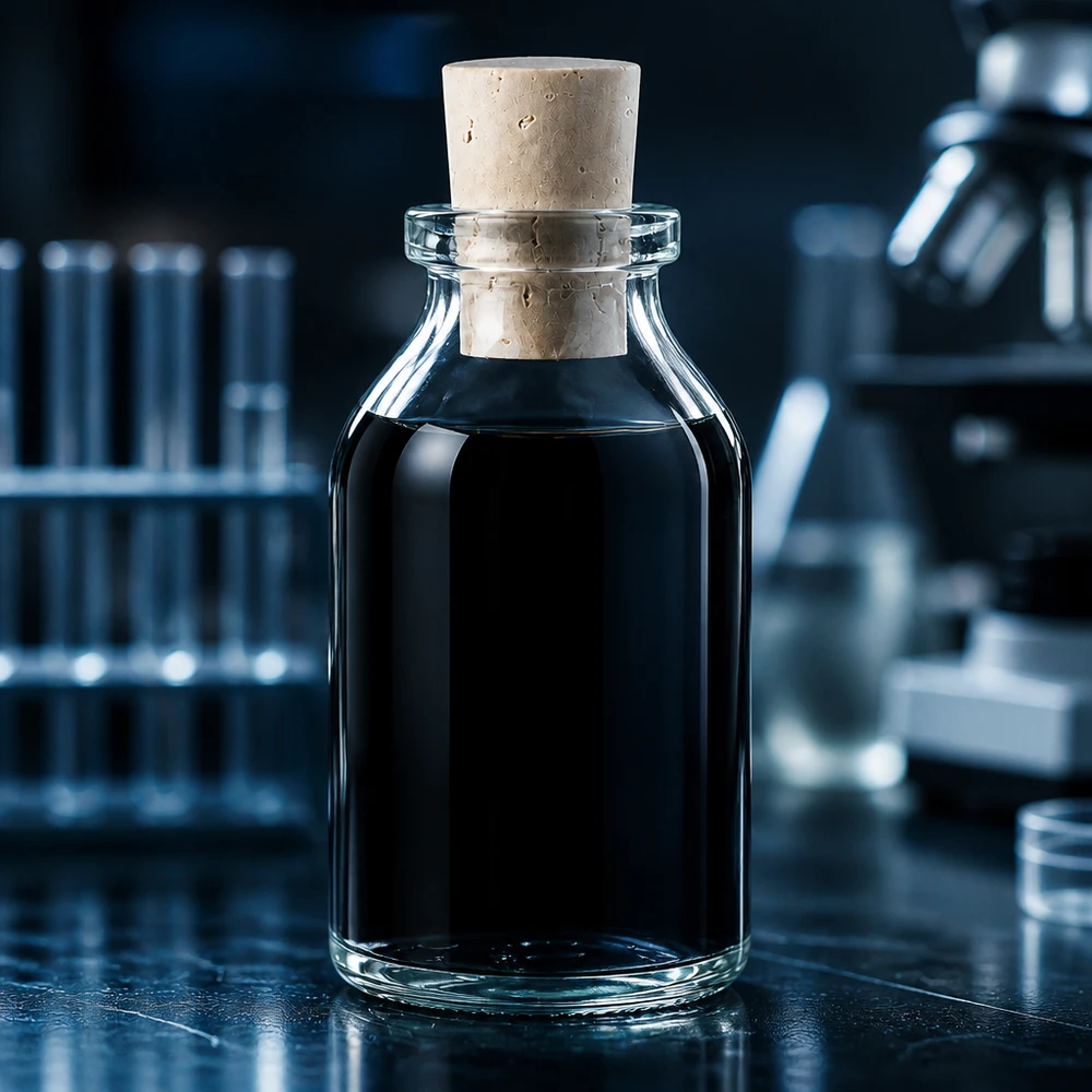 Kleine Vorratsflasche Klarglas 20ml mit konischem Korkenverschluss im Wissenschaftslabor