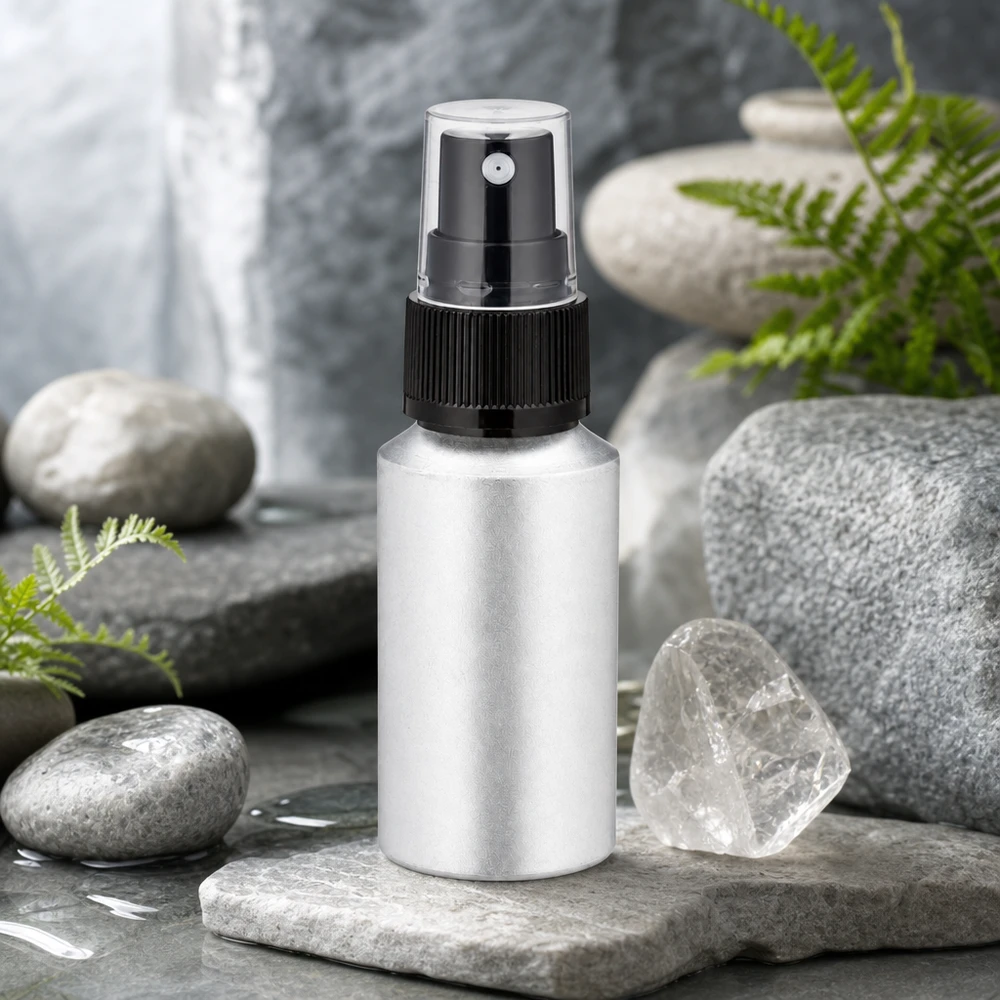 Wiederbefüllbare 30ml Aluflasche mit Zerstäuber für nachhaltige Kosmetikverpackung