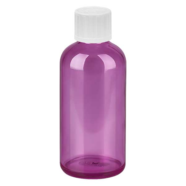 100ml Flasche 11mm Schraubverschluss weiß Standard Kindersicher PurpleLine. UT18/100