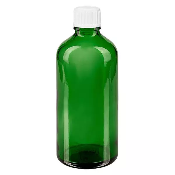 Apothekenflasche grün 100ml Schraubverschluss weiß Standard Apothekenflasche grün 100ml Schraubverschluss weiß Standard
