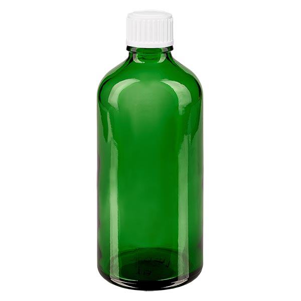Apothekenflasche grün 100ml Schraubverschluss weiß Standard Apothekenflasche grün 100ml Schraubverschluss weiß Standard