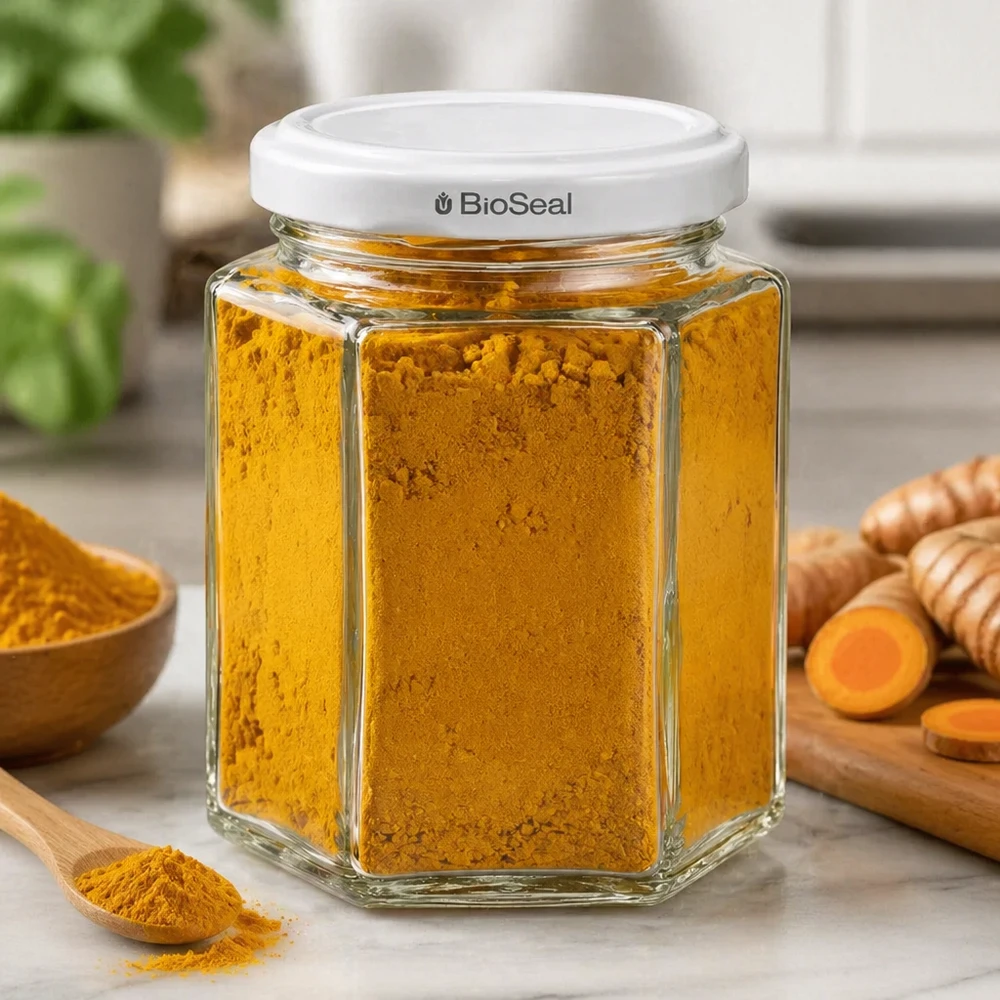 196ml Hexaglas mit BioSeal Deckel weiß UNiTWIST