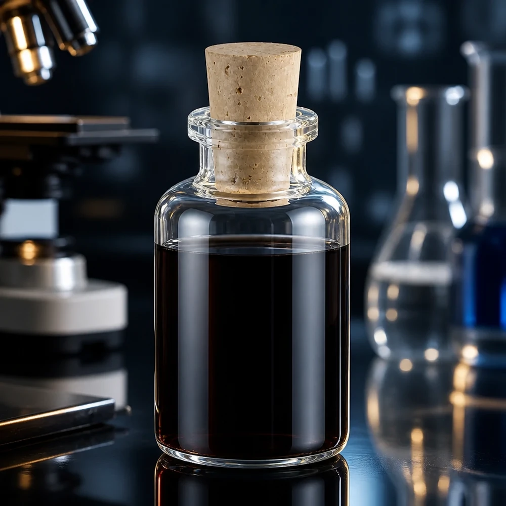 Zylindrische Miniaturflasche Klarglas 30ml mit Naturkorken für Tinkturen und Essenzen im Labor