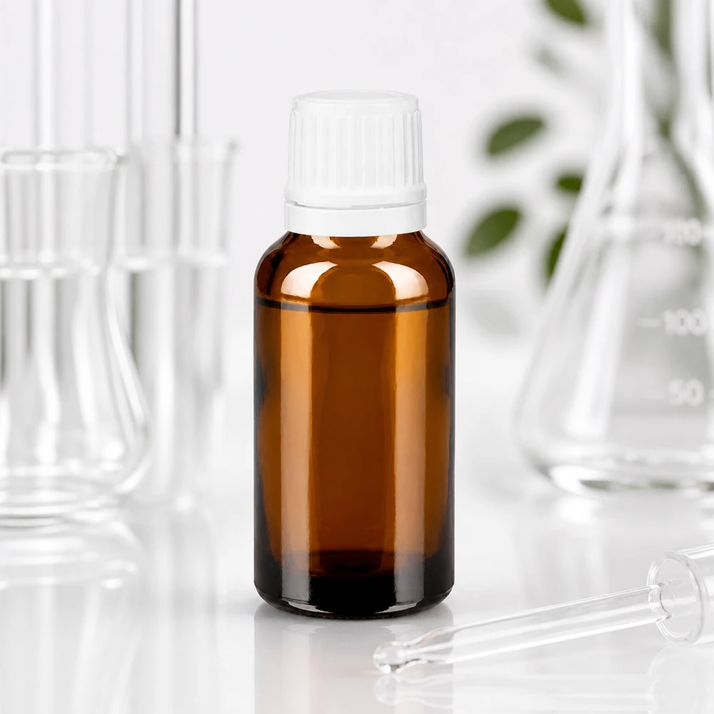 UV-Schutz Apothekerflasche 20ml aus Braunglas mit 0.7mm Präzisionstropfeinsatz