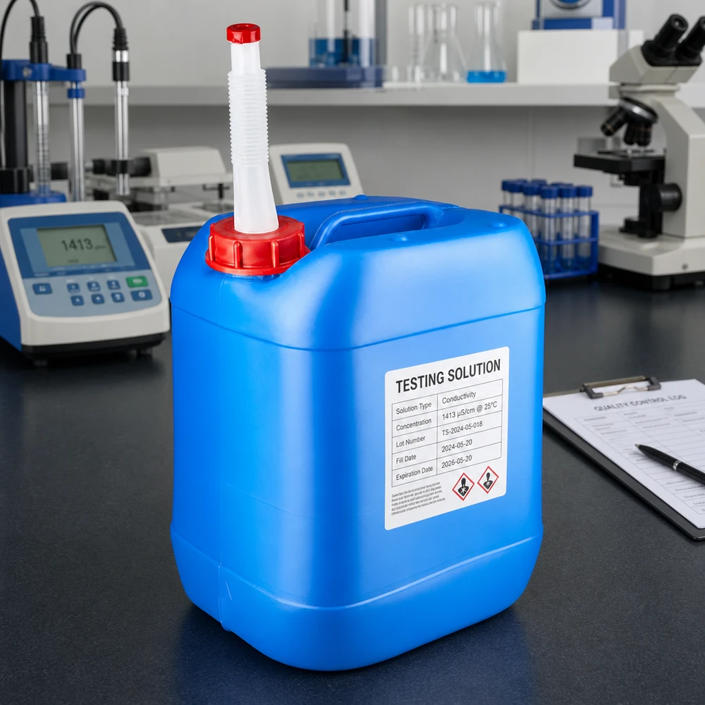 HDPE Kanister 20 Liter blau mit biegsamem Ausgießer und rotem Sicherheitsverschluss