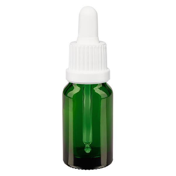 Apothekenflasche grün 10ml Pipette weiß Originalitätsverschluss