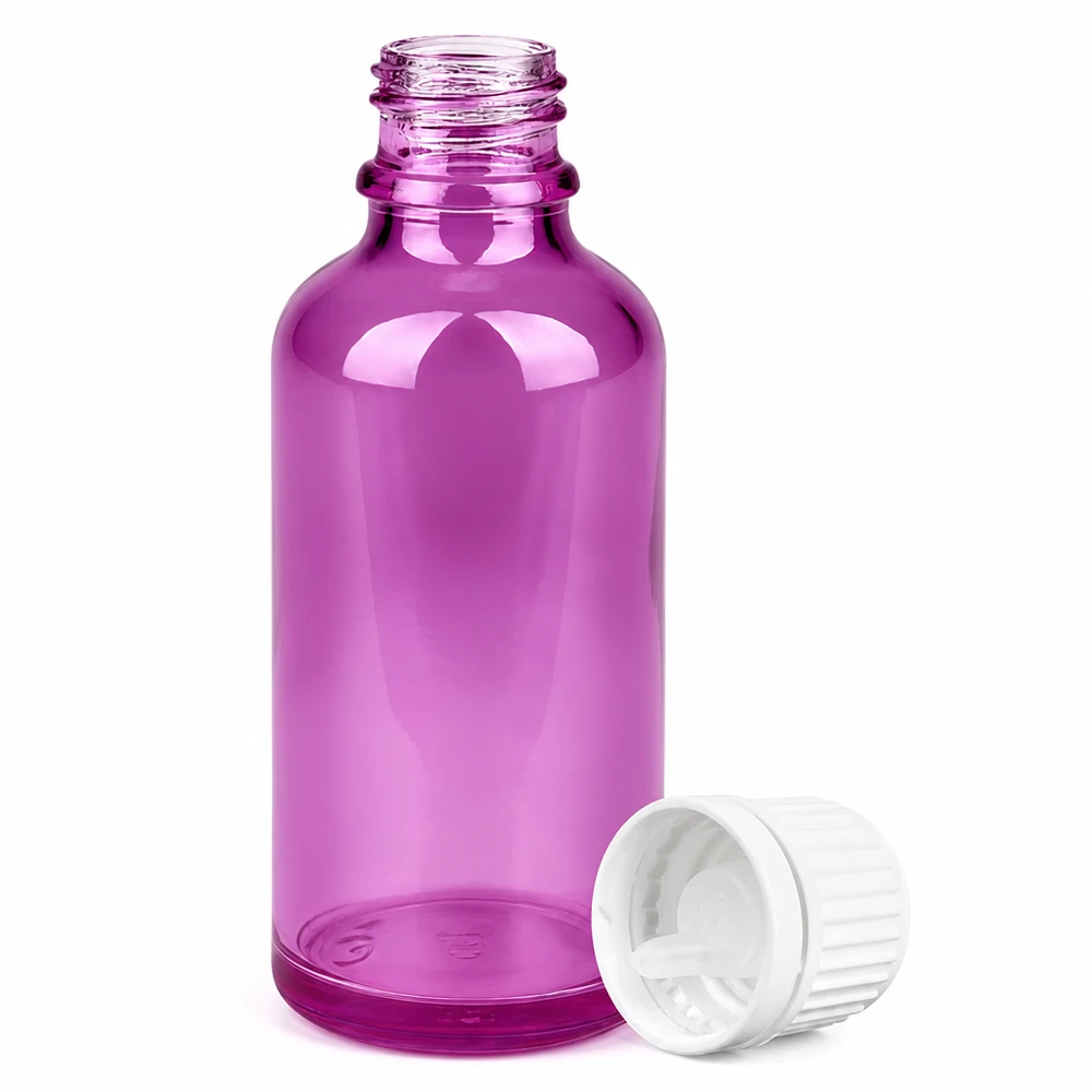 50ml Tropfflasche 0.7mm weiss Originalität Schraubverschlusserschluss PurpleLine UT18/50 UT18 Gewinde Tropfflasche 50ml lila aus hochwertigem Kunststoff mit präzisem Tropfverschluss
