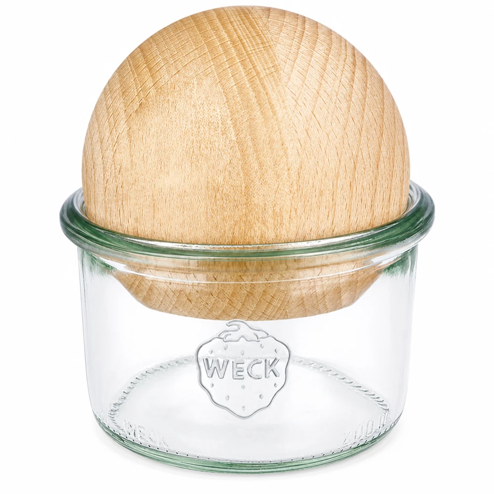 200ml Sturzglas WECK RR80 mit Holzkugel Buche