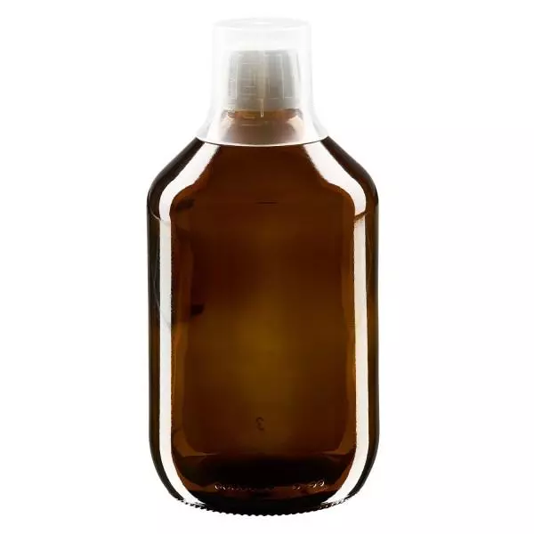 500ml Medizinflasche braun, Verschluss Originalitätsverschluss mit Dosierbecher 30ml ApoGlas 500ml Medizinflasche braun, Verschluss Originalitätsverschluss mit Dosierbecher 30ml ApoGlas