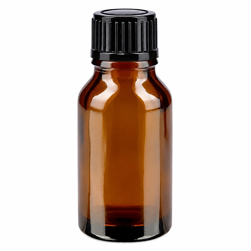 Apothekenflasche braun 15ml Tropfverschluss 1mm schwarz Standard 15ml Braunglas Apothekerflasche mit schwarzer Tropfkappe für ätherische Öle
