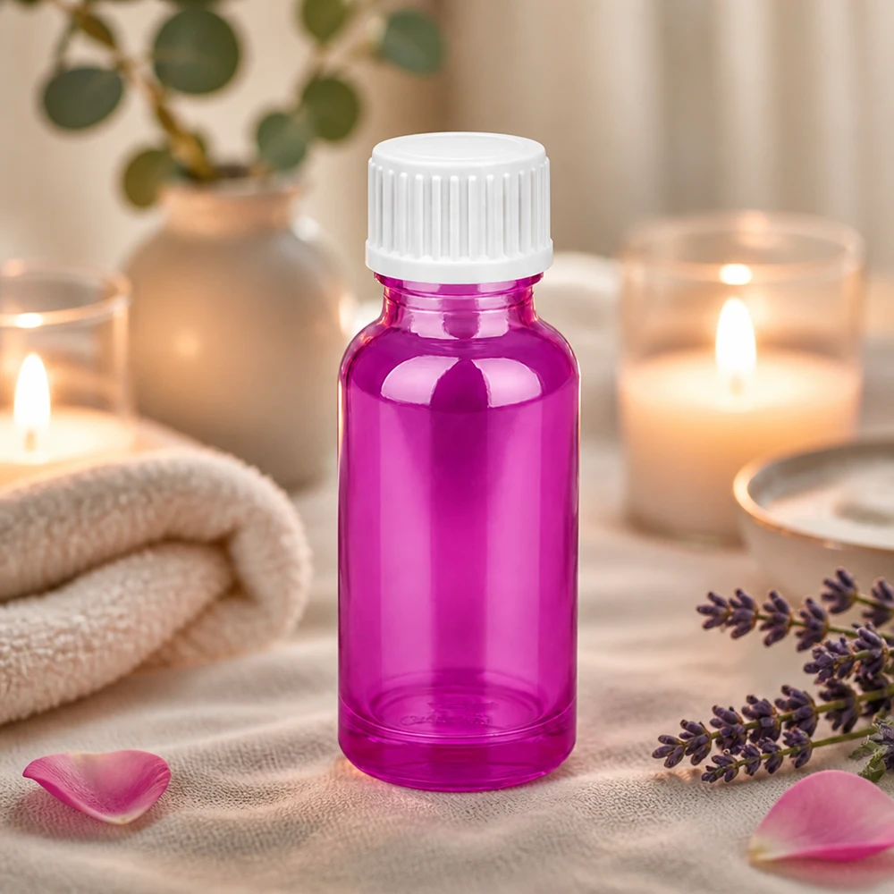 20ml (Globuli)Flasche 3mm Giessring weiß Standard PurpleLine.UT18/20 Professionelle 20ml Violett-Glasflasche mit UV-Schutz für lichtempfindliche Substanzen
