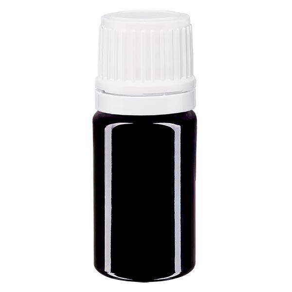 Apothekenflasche violett 5ml Tropfverschluss 1.2mm weiß Originalitätsverschluss Apothekenflasche violett 5ml Tropfverschluss 1.2mm weiß Originalitätsverschluss