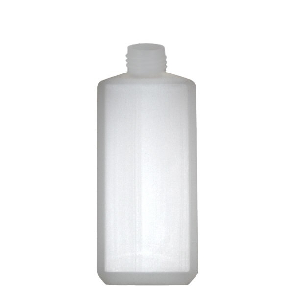 500ml Eckige Flasche PE natur, ohne Verschluss 500ml Eckige Flasche PE natur, ohne Verschluss