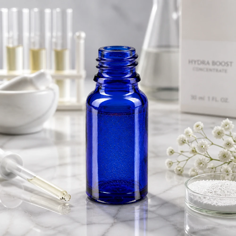 Tropfflasche 10ml DIN 18 BLAUGLAS Elegante 10ml Apothekerflasche in königsblau perfekt für DIY-Kosmetik und Aromatherapie