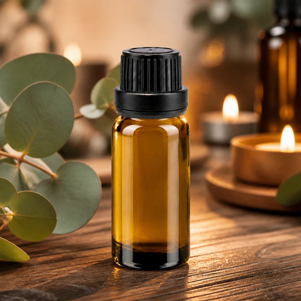 Bernsteinfarbene 10ml Tropfflasche aus Apothekerglas mit kindersicherem OV Verschluss