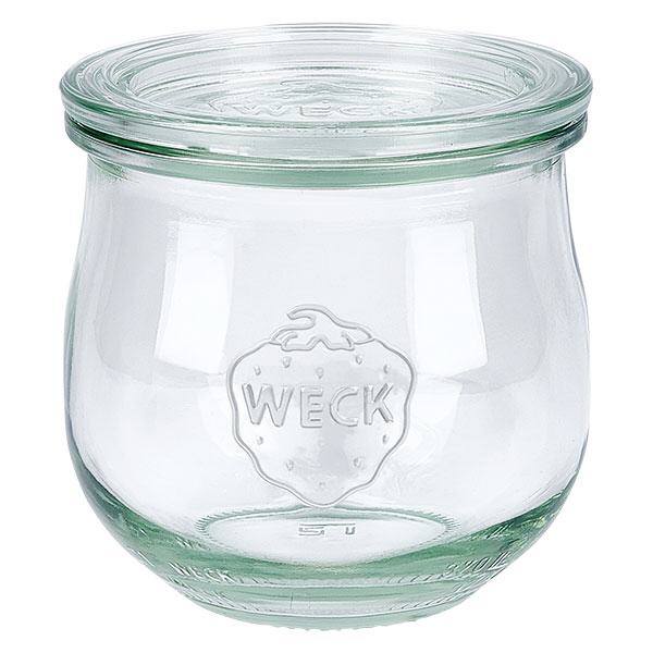 370ml Tulpenglas mit Glasdeckel WECK RR80 WECK Tulpenglas 370ml mit Glasdeckel RR80 Einmachglas transparent für Konservierung und Aufbewahrung