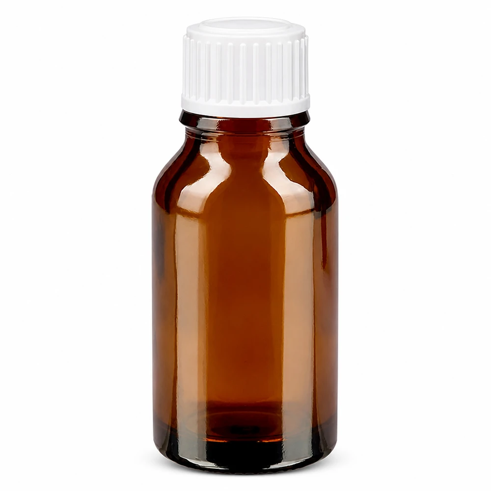 Apothekenflasche braun 15ml Tropfverschluss weiß 0.8mm Standard Kleine Glasflasche 15ml in Bernsteinbraun mit kindersicherem weißen Schraubverschluss