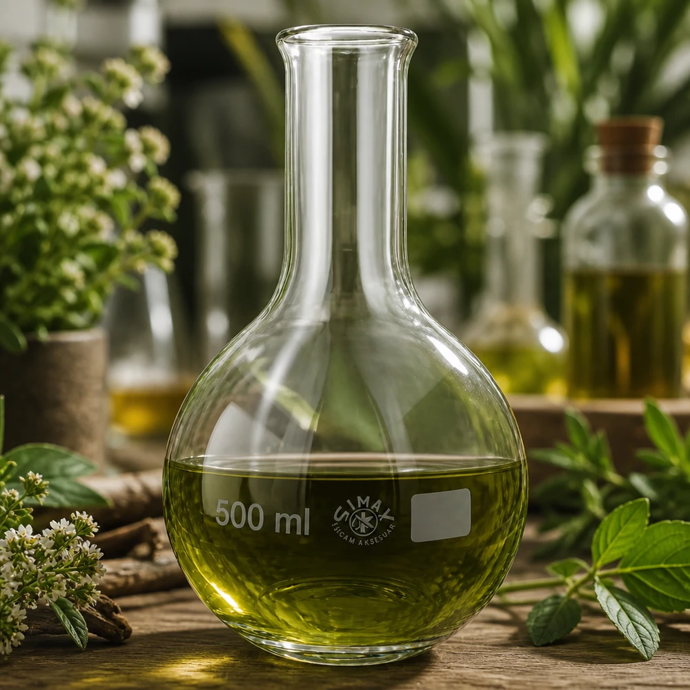 Glaskolben 500ml Enghals transparent mit Skala für präzise Laboranwendungen