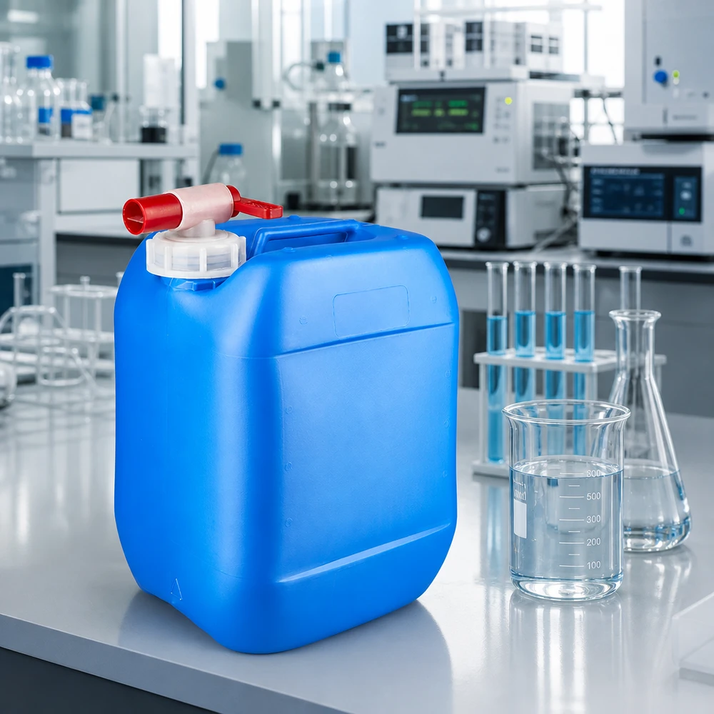 Robuster HDPE Kanister 10L in Blau mit Auslaufhahn für sichere Flüssigkeitsaufbewahrung