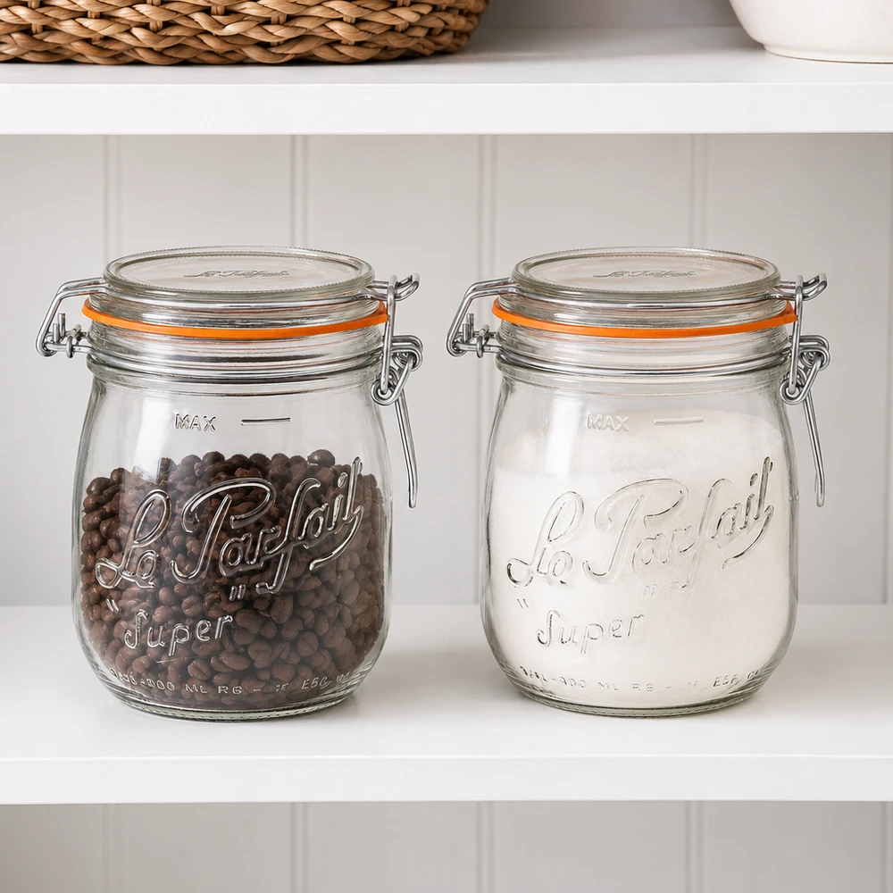 750ml Le Parfait Super Vorratsglas mit Bügelverschluss Kaffeebohnen Mehl Küche Aufbewahrung Einmachglas