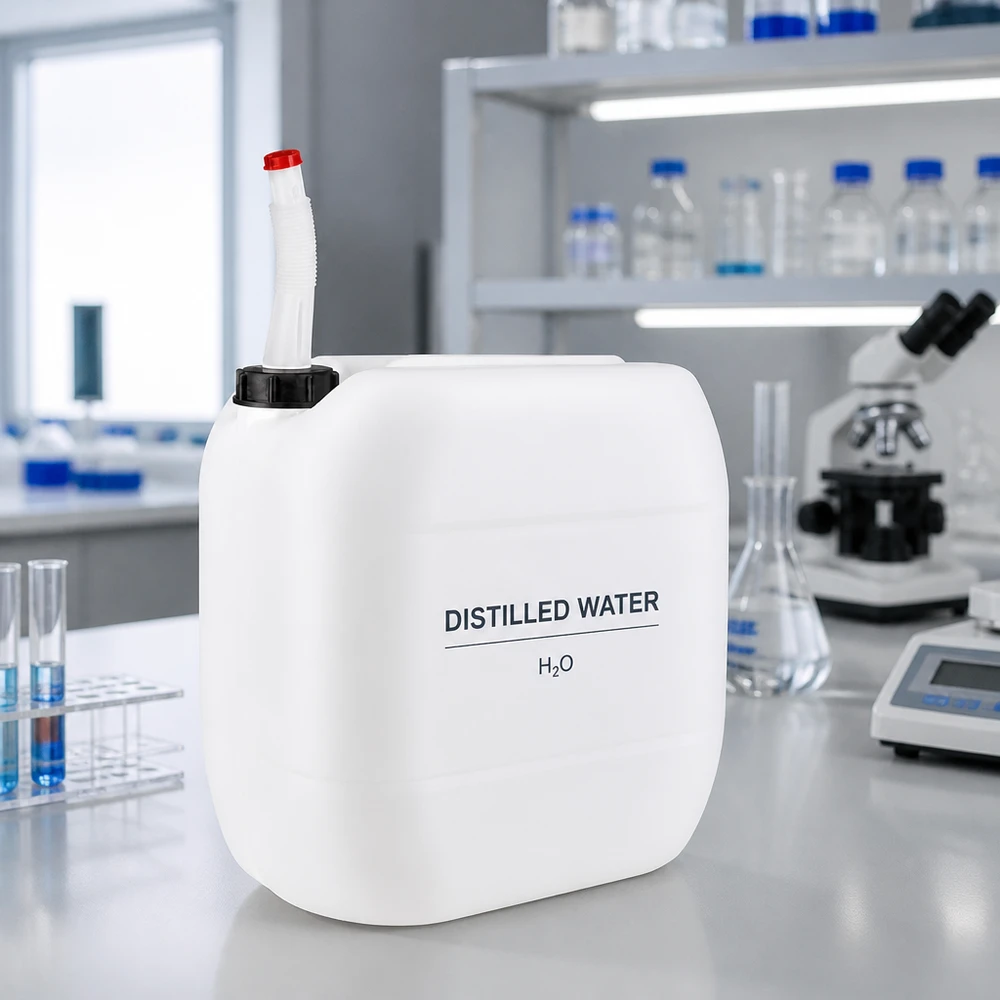 Großer HDPE-Kanister 30L mit biegsamem Auslaufrohr und schwarzem Schraubverschluss