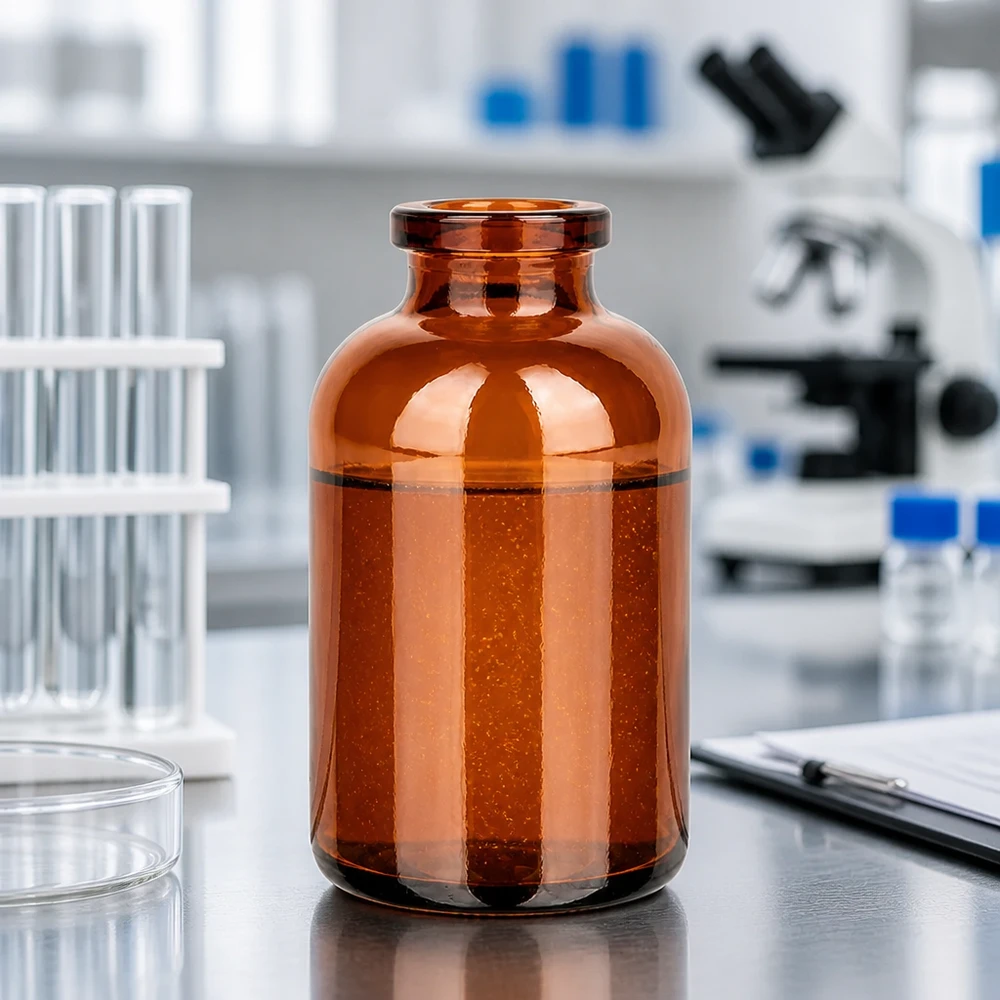 Injektionsflasche Braunglas 30ml Leere Injektionsflasche 30ml aus bernsteinfarbenem Borosilikatglas für Medikamentenabfüllung