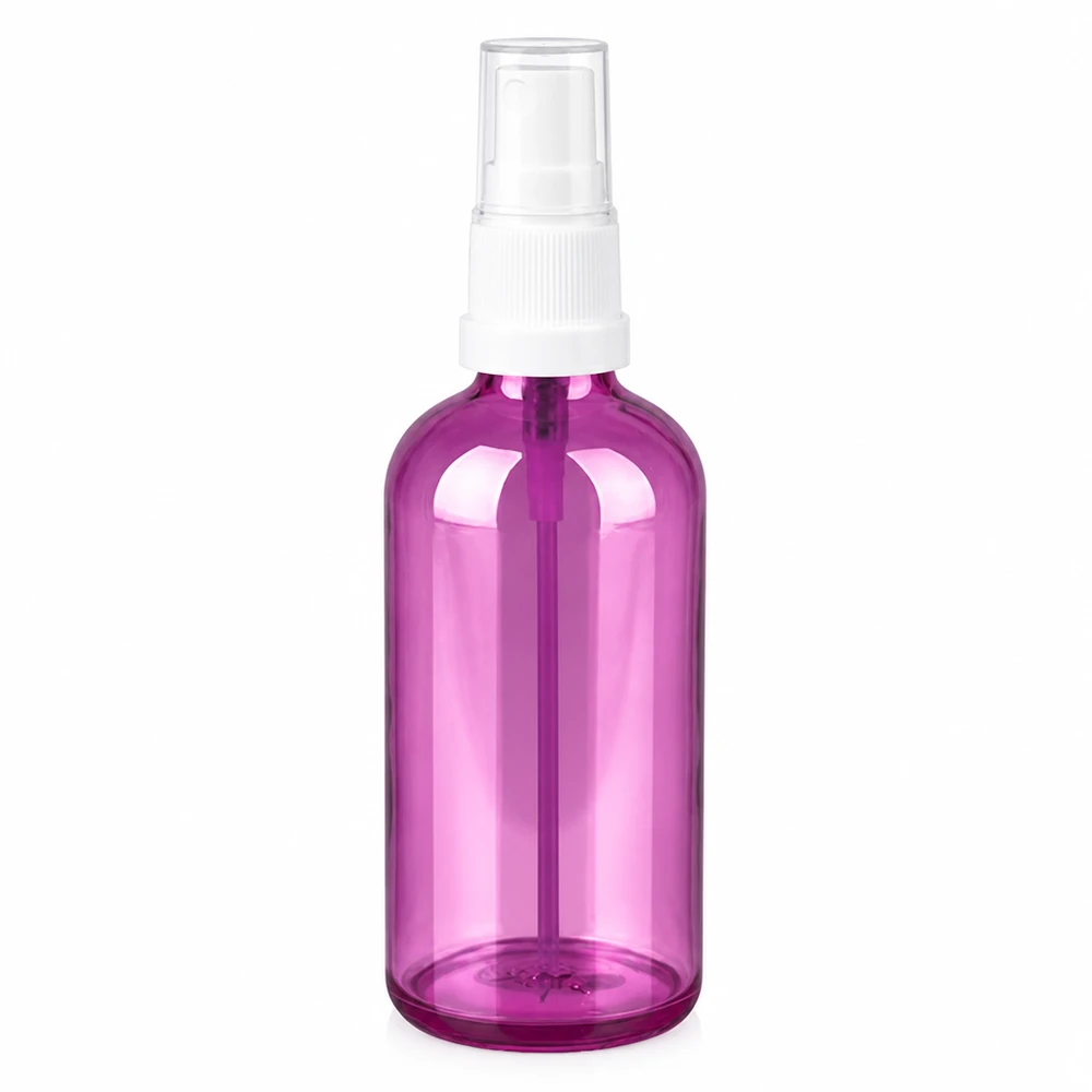 100ml Sprayflasche weiss/transparent Standard PurpleLine UT18/100 Kosmetik Sprühflasche aus Kunststoff lila 100ml für DIY Beauty Produkte