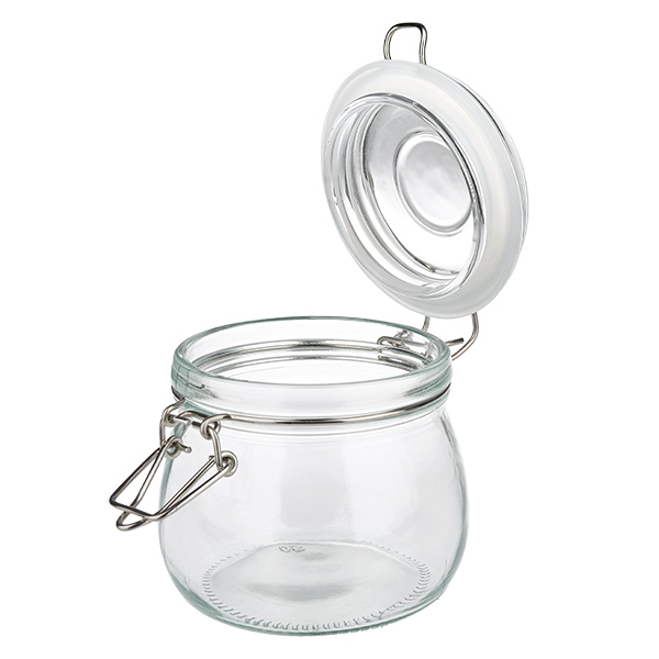500ml Vorratsglas mit Silikonring und Bügelverschluss UNiTWIST Kompaktes 500ml Einweckglas mit traditionellem Bügelverschluss für kleine Haushalte