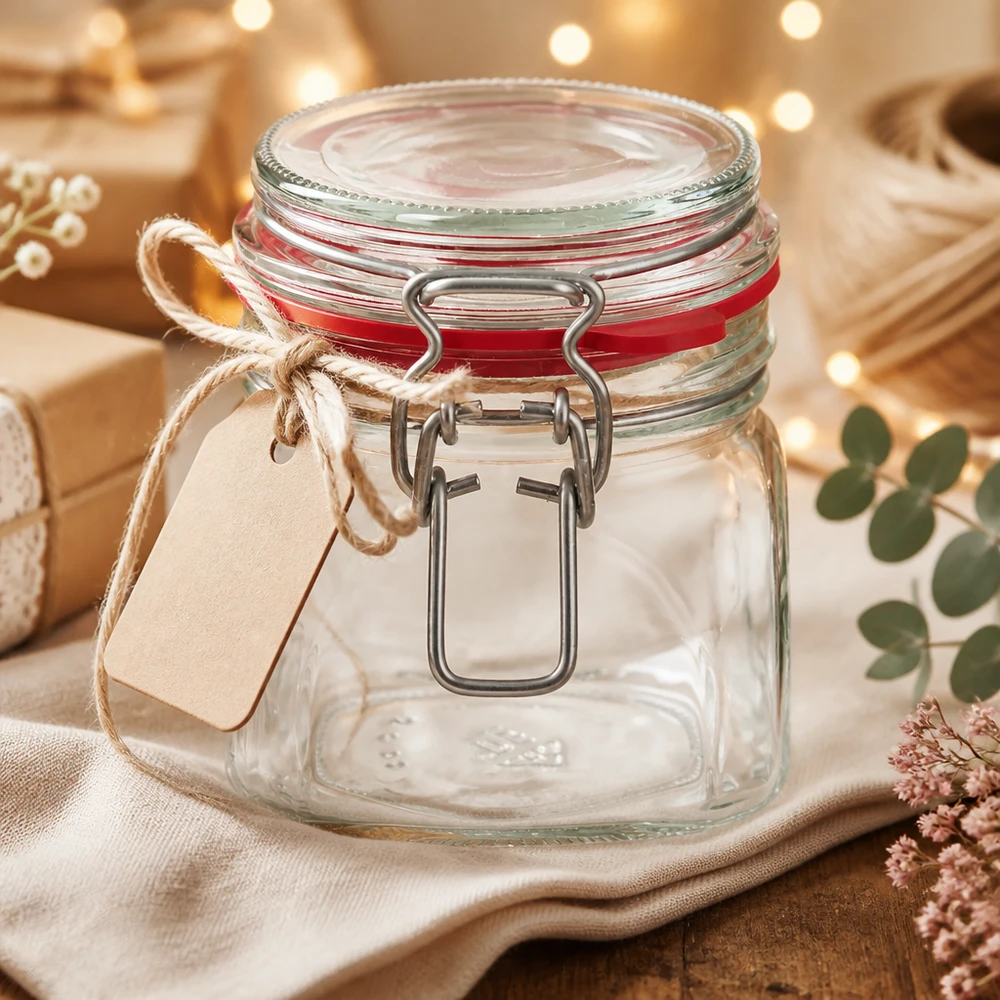 370ml Vorratsglas Typ G mit Bügelverschluss UN.. Transparentes Aufbewahrungsglas 370ml mit traditionellem Einkocher-Design für die Küche