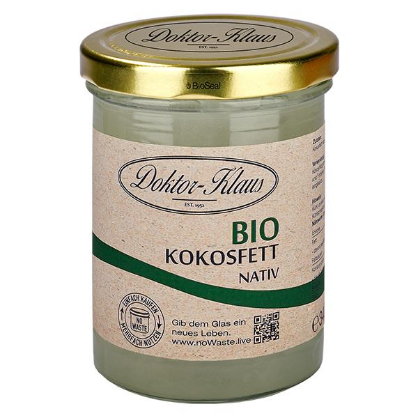 Kokosfett nativ Bio 340g Doktor-Klaus noWaste