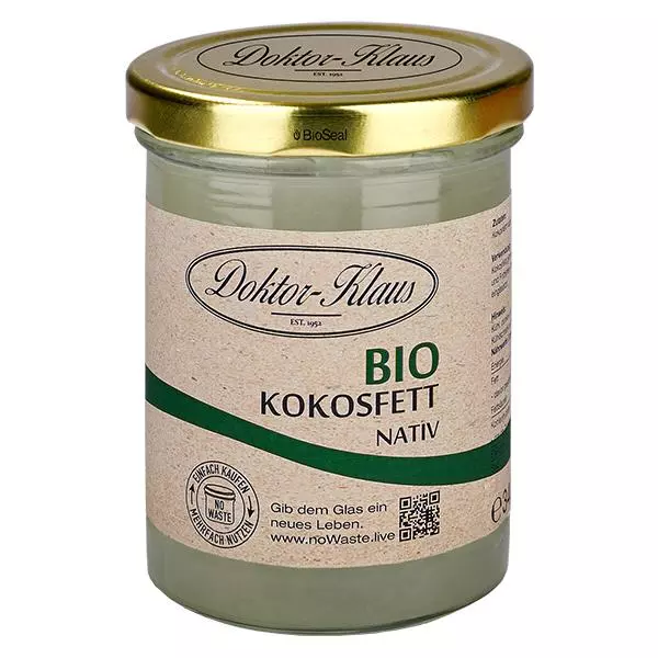 Kokosfett nativ Bio 340g Doktor-Klaus noWaste Kokosfett nativ Bio 340g Doktor-Klaus noWaste
