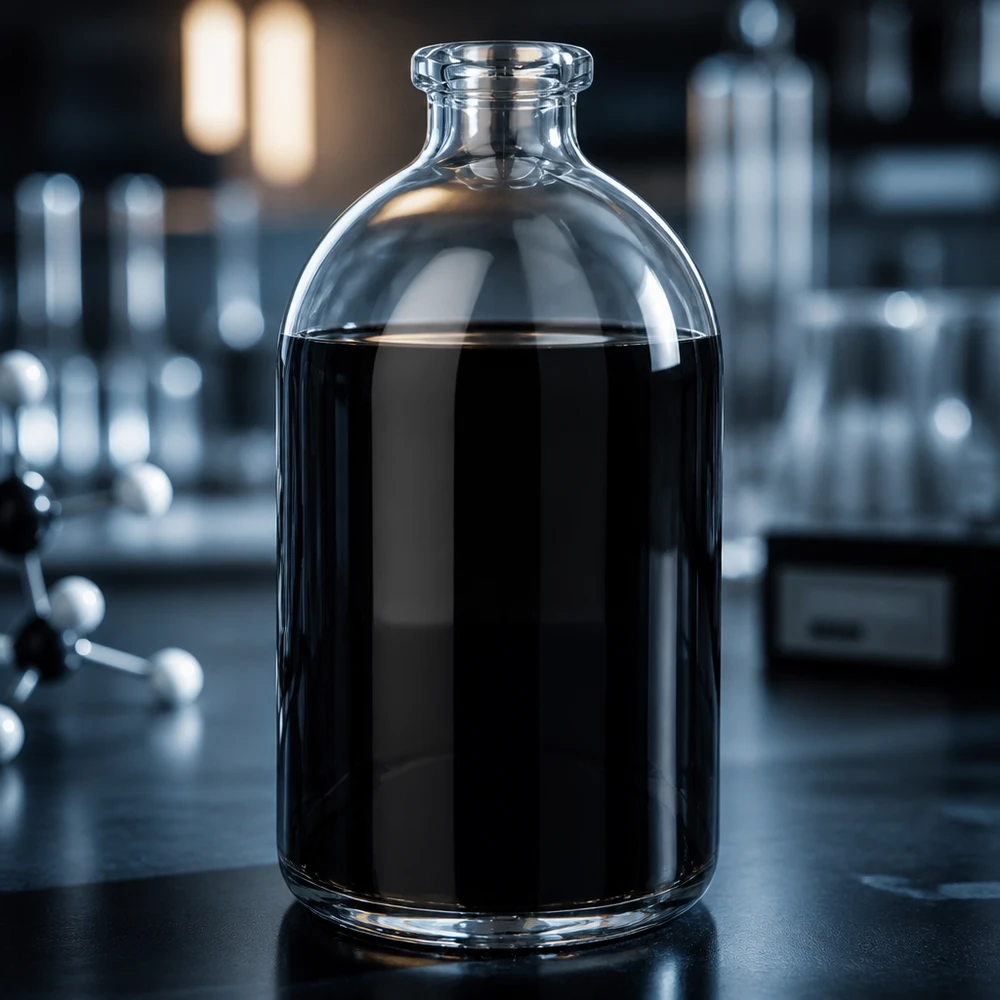 Injektionsflasche Klarglas 100ml Pharmazeutische Injektionsflasche Klarglas 100ml mit opaker dunkler Lösung befüllt