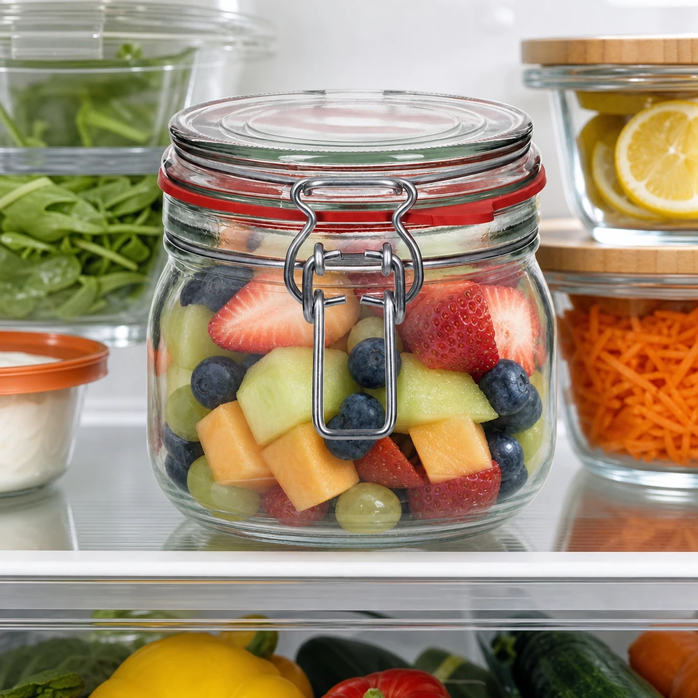 Praktisches Bügelverschlussglas 634ml ideal für Meal Prep und portionierte Mahlzeiten