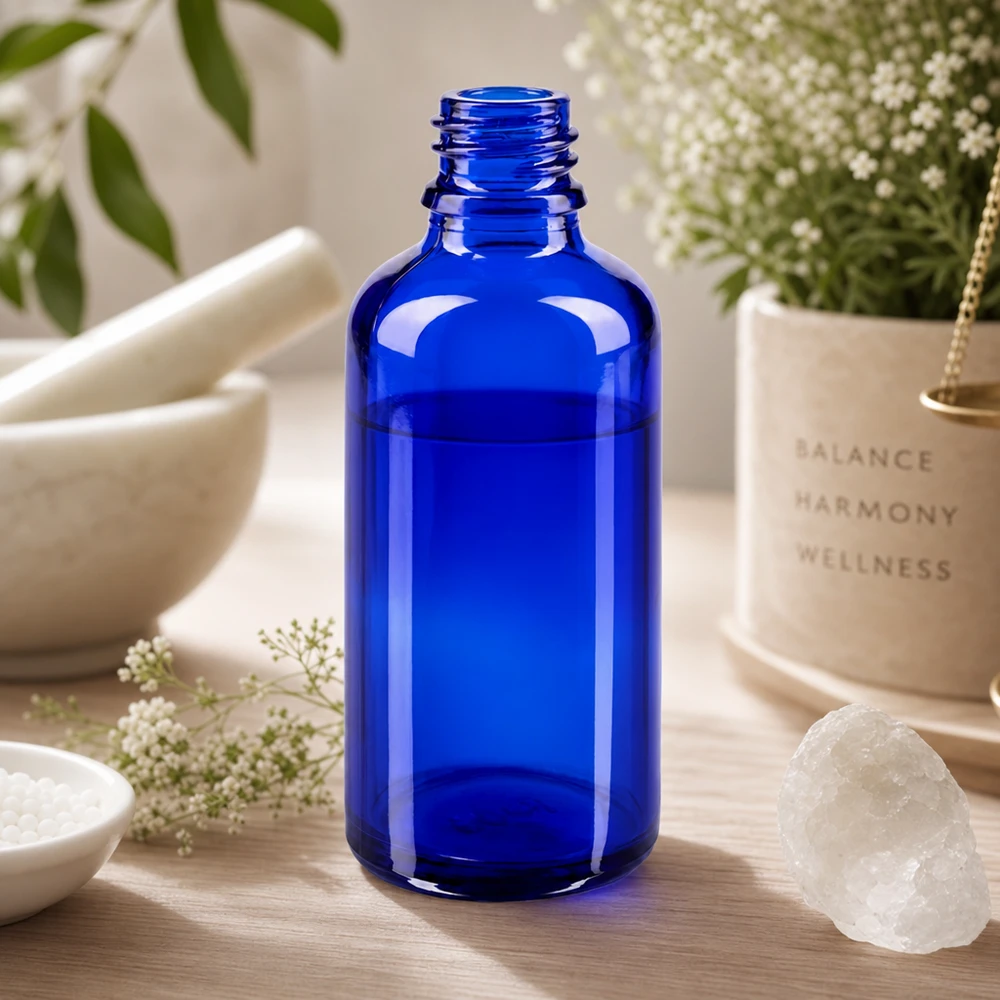 Tropfflasche 50ml DIN 18 BLAUGLAS Vielseitige 50ml ApoGlas Apothekerflasche in Kobaltblau für DIY-Kosmetik und selbstgemachte Mischungen