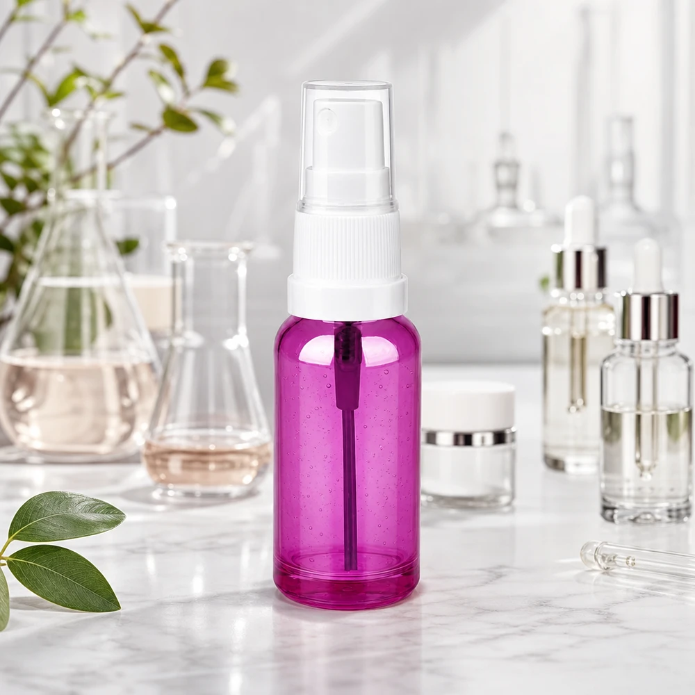 20ml Sprayflasche weiss/transparent Standard PurpleLine UT18/20 20ml Zerstäuberflasche in Purple-Design mit präzisem Sprühsystem für Beauty-Routine