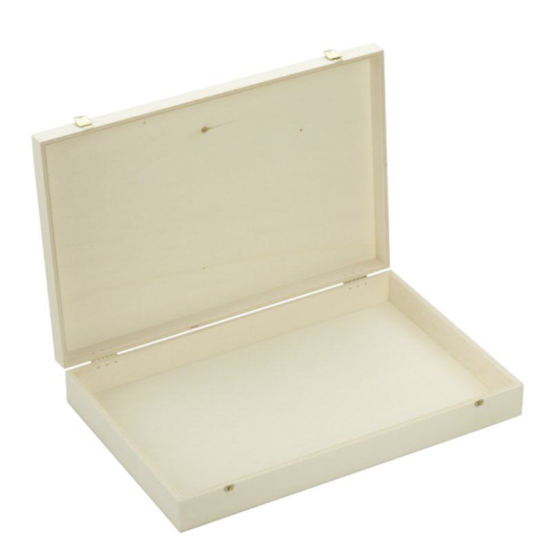 Holzbox mit Klappdeckel 40x26x6cm Holzbox mit Klappdeckel 40x26x6cm