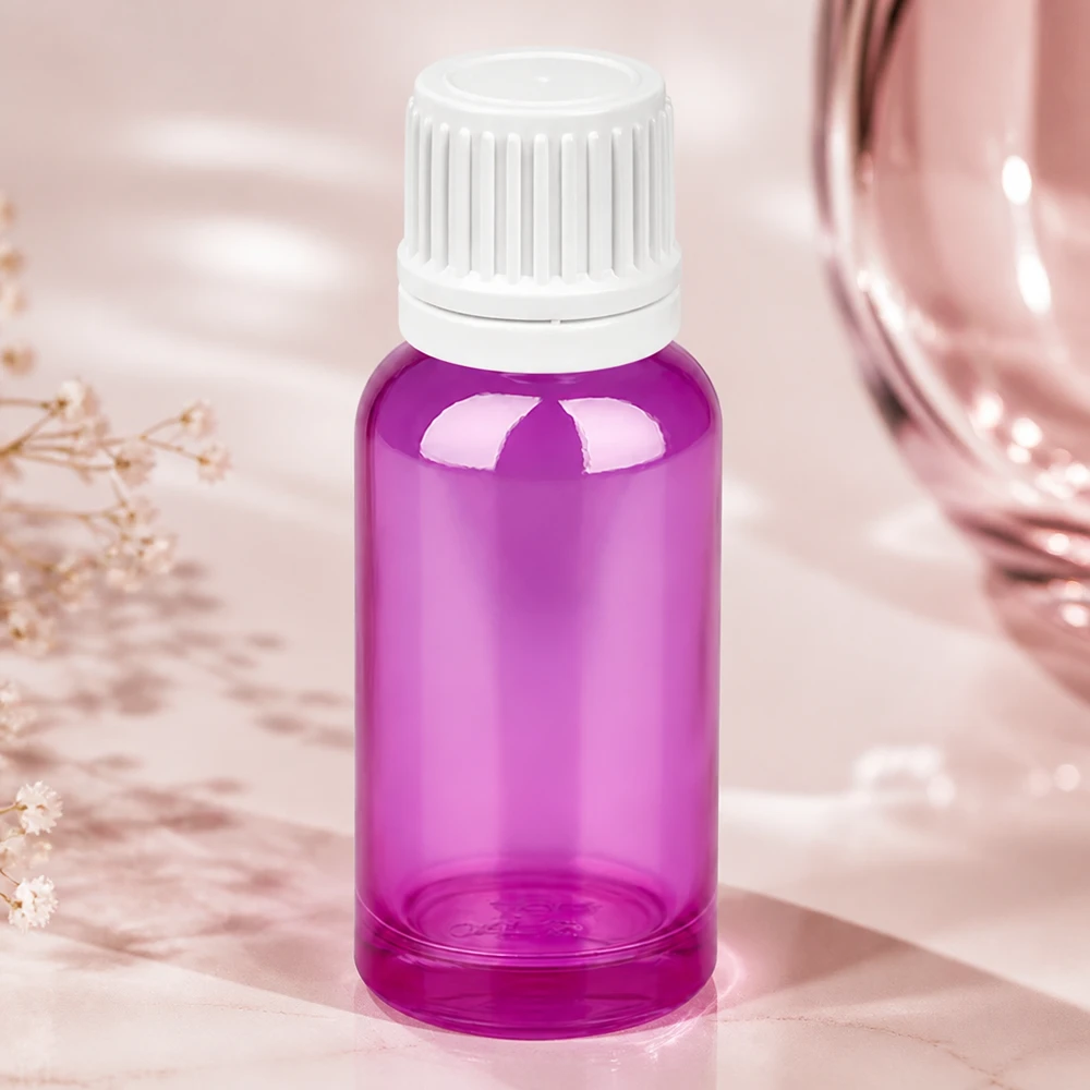 20ml Tropfflasche 0.7mm weiss Originalität Schraubverschlusserschluss PurpleLine UT18/20 Kompakte 20ml Dosierungsflasche in Purple Line Optik mit präzisem weissem Tropfaufsatz