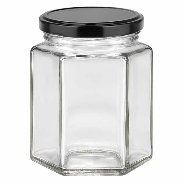 196ml Hexaglas mit BasicSeal Deckel schwarz UNiTWIST