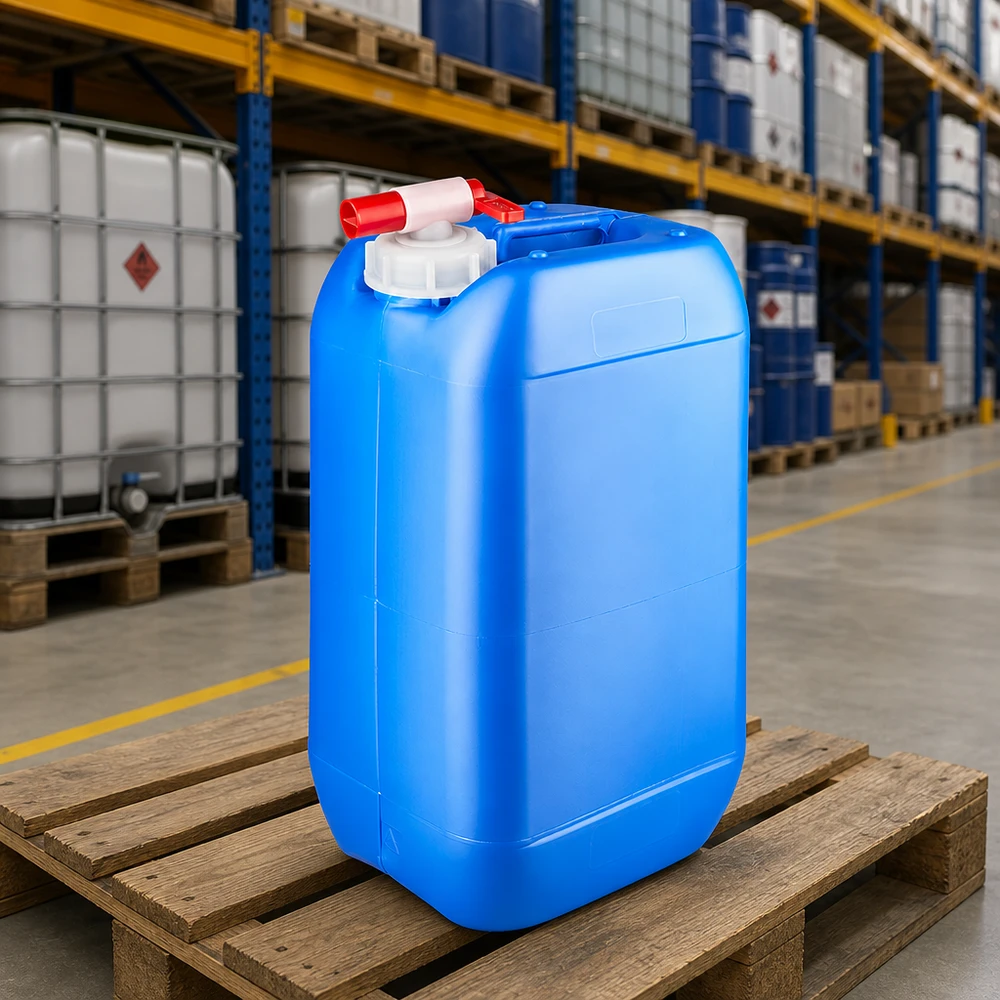 Kanister 15 Liter blau mit Auslaufhahn Tragbarer 15 Liter Kanister blau mit Dosierventil zur sicheren Chemikalienaufbewahrung
