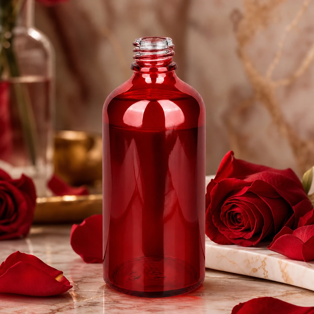 100ml Apothekenflasche RedLine UT18/100 UNiTWIST 100ml Braunglasflasche RedLine UT18/100 in Rot für lichtempfindliche Substanzen und Essenzen