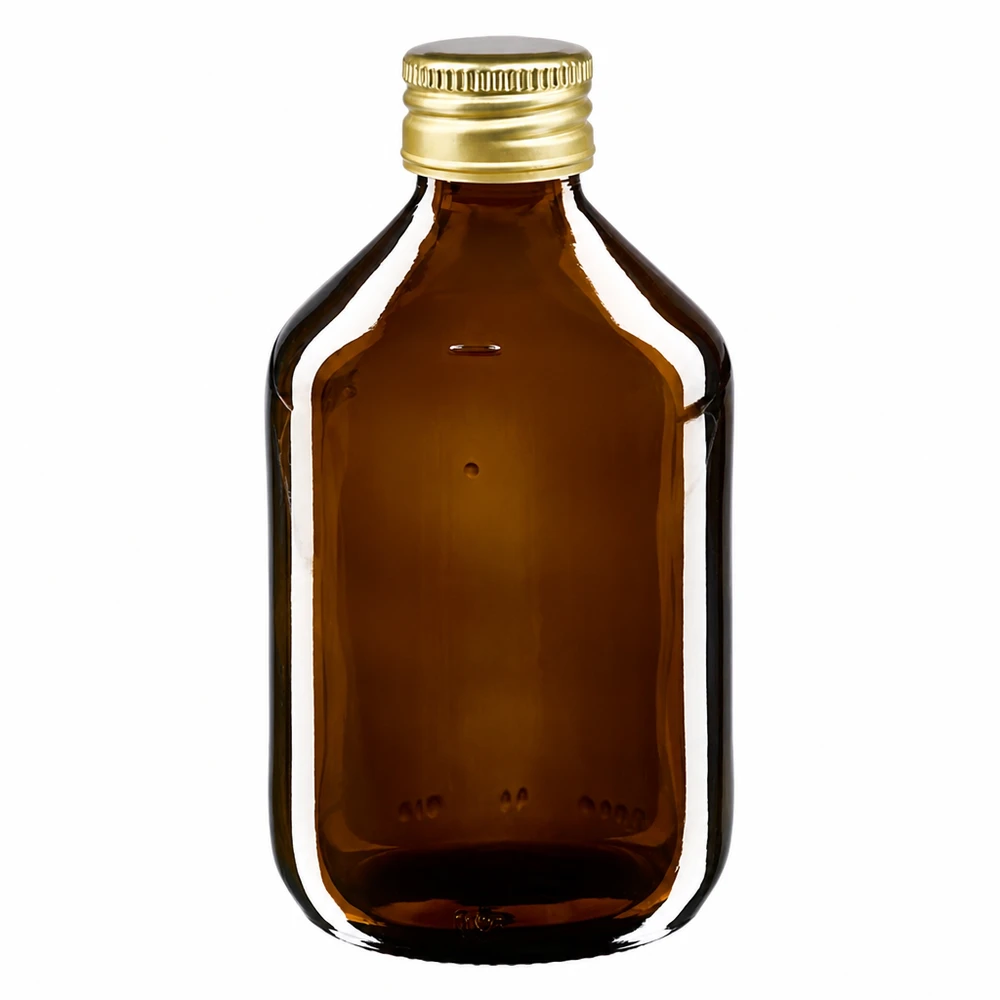 Medizinflasche braun 300ml Fassungsvermögen mit dicht schließendem Goldverschluss
