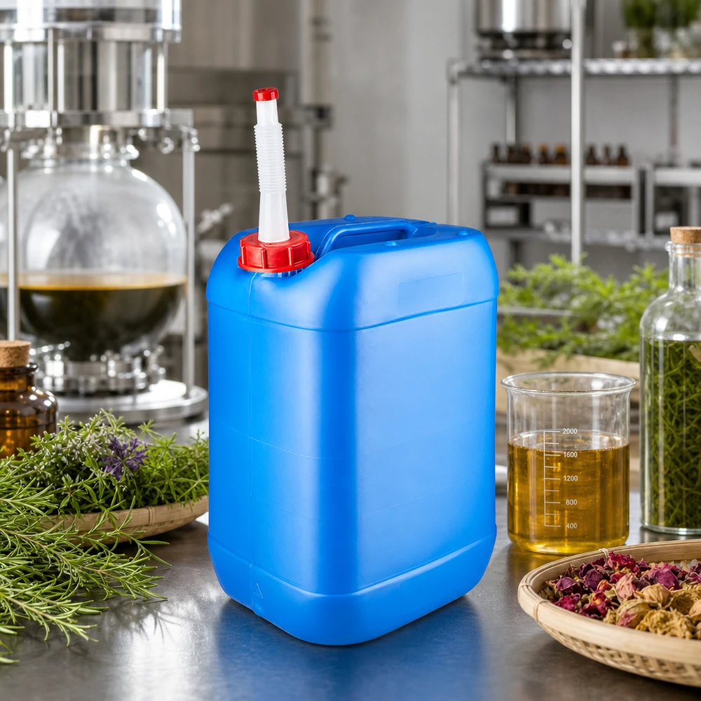 Kanister 25 Liter blau mit Auslaufrohr Flex Lebensmittelechter Kanister 25L blau mit flexiblem Auslaufrohr für ätherische Öle