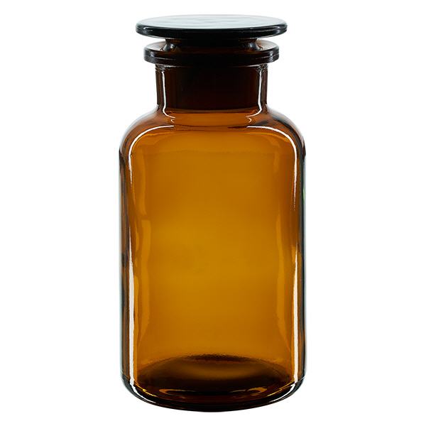 Rundschulterfl. 500ml braun Weithals Glasstopfen