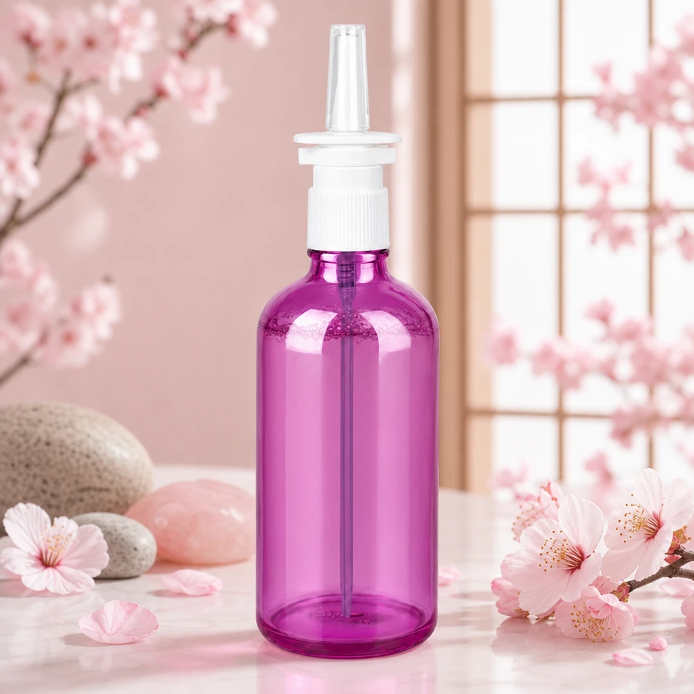 100ml Nasensprayflasche weiß/transparent Standard PurpleLine UT18/100 Robuste 100ml Sprayflasche mit langlebigem UT18 Gewinde in attraktiver Purple Optik für Zuhause