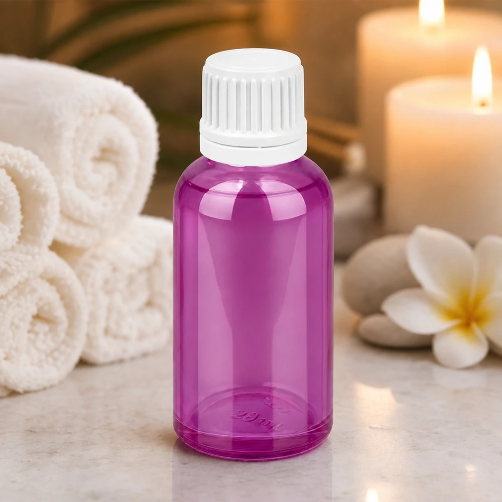 30ml Flasche 11mm Schraubverschluss weiss Originalität Schraubverschlusserschluss PurpleLine UT18/30 Elegante violette 30ml Flasche mit weißem Deckel für professionelle Kosmetik und Beauty Anwendungen