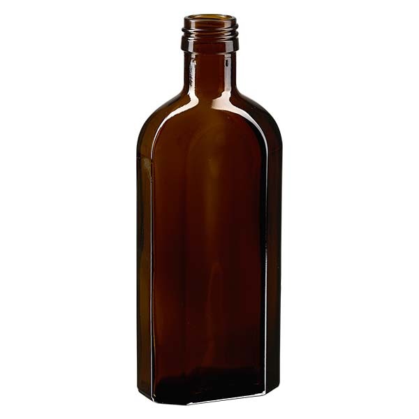 250 ml braune Meplatflasche mit PP 28 Mündung