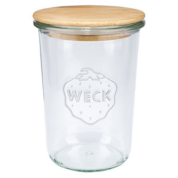 WECK-Sturzglas 850ml (3/4 Liter) mit Holzdeckel